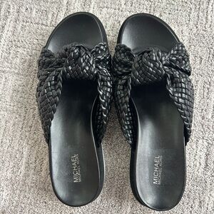 Michael Kors Black Braided Sandals